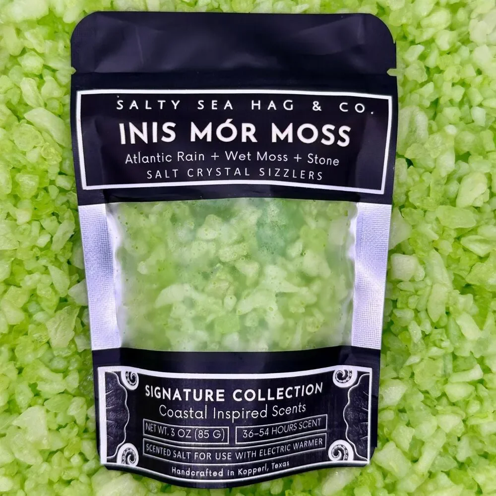 Inis Mór Moss Salt Crystal Sizzlers - Atlantic Rain + Wet Moss + Stone Scent